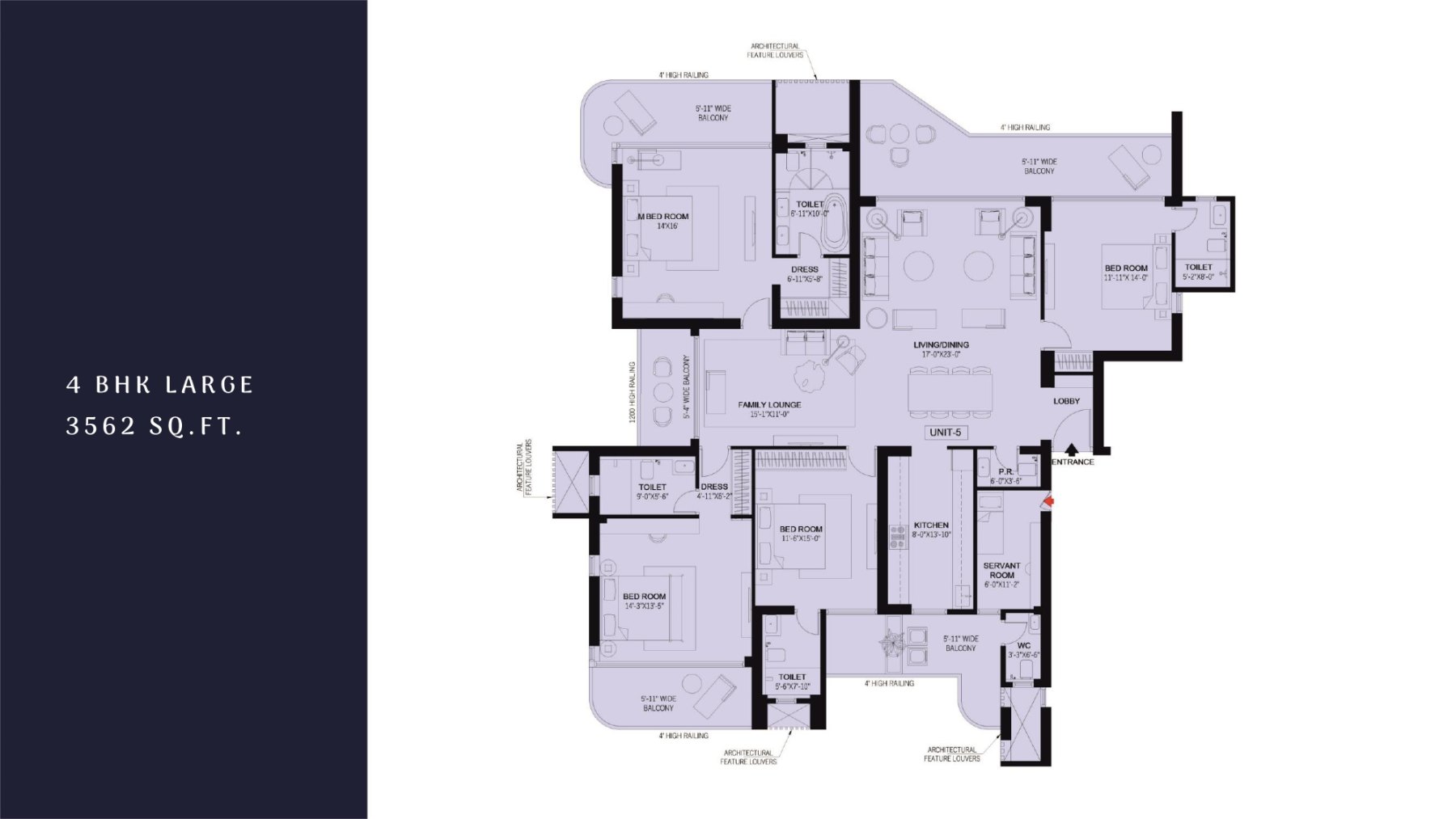 4BHK + Utility Room Large