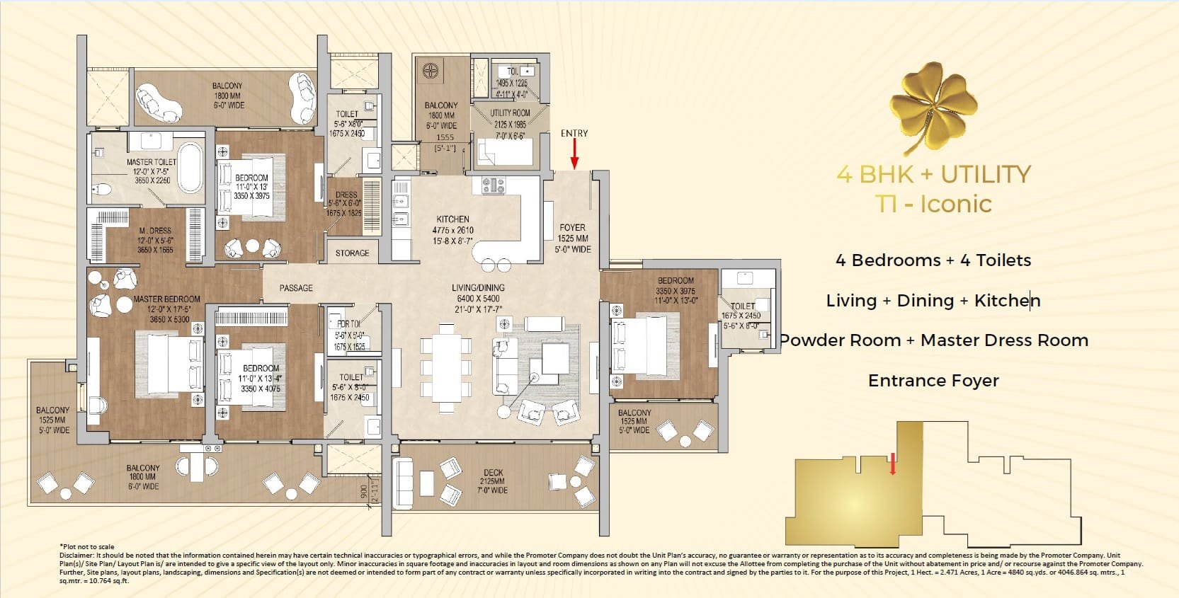 4BHK + Utility Room